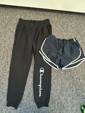 Champion Black Kids Sweatpants with Logo